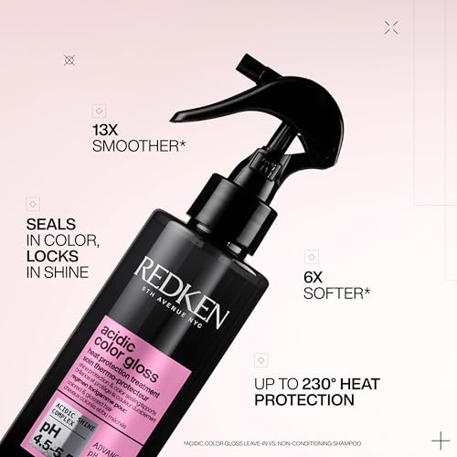 Redken, Tratamiento Sin aclarado, Termoprotector y Protector del Color, Para Cabellos Teñidos, Fórmula con PH ácido, Cabello Sano y Suave, Acidic Color Gloss, 190 ml - imagen 3
