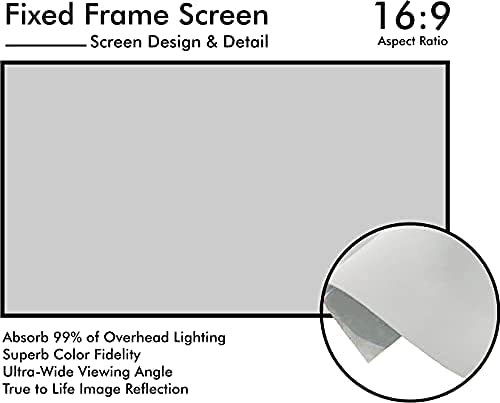 Image of BIG VUE 1 Cm Edge 150 Inches Fixed Frame Projector Screen 16:9 Diagonal Active 3D 4K Ultra Hd Projector Screen (150 Inch, High Contrast Alr)