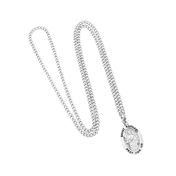 Rosemarie-Collections-Religious-Saint-Medal-Pendant-Necklace-24 Rosemarie Collections Religious Saint Medal Pendant Necklace (St Raphael)