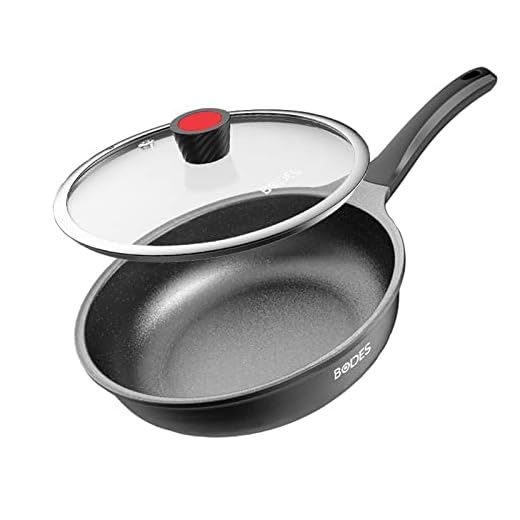 Non Pinne ägg Stekpanna Med Glas Lock, 26cm Cirkulär Frukost Induktion Omelette Stekpanna, 5,3 Cm Djupa Omelett Stekpanna Biff Stekpanna Köksredskap