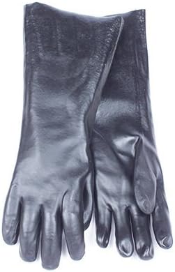 Fimco 7V70208 Chemical Glove, Black PVC, Large, 18 In. - Quantity 6