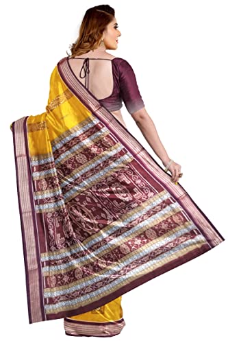 Image of NUAPATANAPATA Odisha Handloom Khandua Ikkat Sambalpuri Saree With Blouse Piece - Handmade Pure Cotton Traditional Ethnic Wear