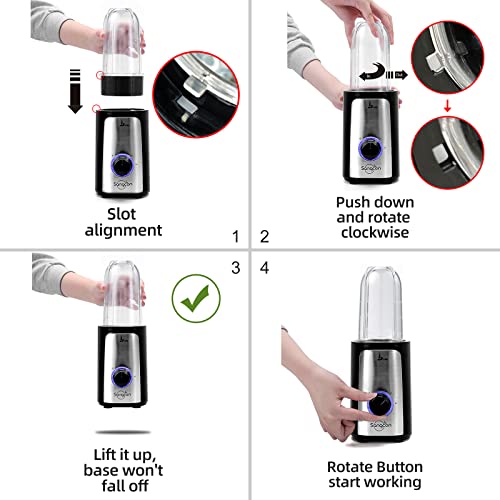 Sangcon 5 In 1 Blender And Food Processor Combo For Kitchen, Small Electric Food Chopper For Meat And Vegetable, 350W High Speed Blenders With 2 Speeds And Pulse For Smoothies And Shakes #TOP5