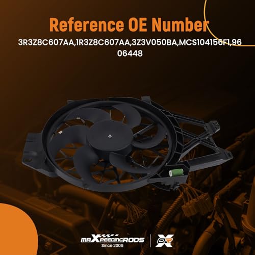 Image of maXpeedingrods 3R3Z8C607AA Radiator Cooling Fan for Ford Mustang V8 4.6L 2001 2002 2003 2004, 1R3Z8C607AA 3Z3V050BA FO3115120 620139
