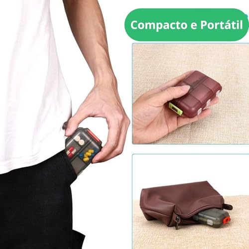 Caixa Porta Comprimidos Remédios Vitaminas Semanal Organizadora De Medicamentos Portátil Organizador