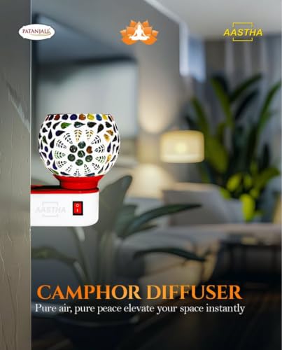 Image of Patanjali Diffuser Aastha Camphor Diffuser, Kapoordaani for Fresh & Aromatic Smell - 1N
