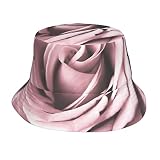Whuanlo Chapeau bob à motif de fleurs violettes - Unisexe - Chapeau de pêcheur - Chapeau de soleil - Chapeau de pêcheur à bord court - Pliable, Rose Rose Gros plan, taille unique
