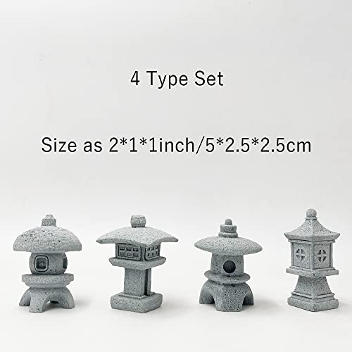 Smoothedo-Pets Fish Tank Decorations Aquarium Decor Buddha Ornaments Stone Lantern Goldfish Bowl Bonsai Garden Accessories (Lantern Mini Set) #TOP1