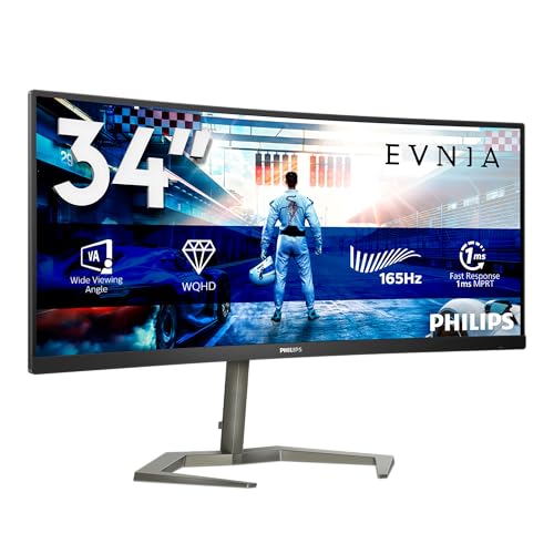 PHILIPS Evnia - Monitor Gaming curvo WQHD da 34 pollici,...