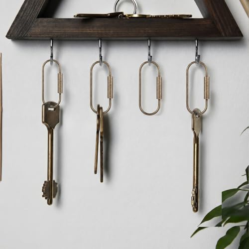 Image of WILLBOND Brass Carabiner Key Ring Locking Screw Carabiner Clips Round Key Rings Keychain Kit for Handbags Purse Bag Charm