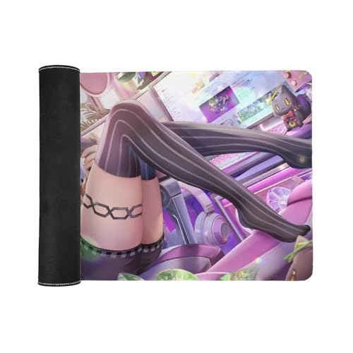 マウスパッド かわいいアニメ柄 VTuber バーチャル むらさきシオン 塩っ子 大型 ゲーミングマウスパッド キーボードパッド デスクマット 机 マット ゲーム用 多機能 エッジ周辺強化 変形防止 撥水/防水加工 耐久 滑り止め 光学式マウス対応 40x90cm