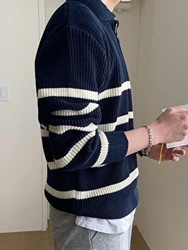 men's pullover sweaters Striped Pattern Neck Fallweater Without Tee2