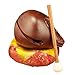Temple Block Zen Drum Traditional Handcraft Desktop Decoration with Mallet and Cushion Wooden for Office Family Counter- 4 Inch