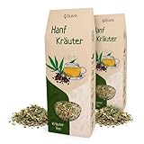 Hanfkräuter Tee lose 2er Set 2x70 g – naturbelassene Kräutertee Mischung ohne Aromatisierung – loser Tee mit 30% Hanf, Apfelstücken, Lemongras und Pfefferminze – kräftig vollmundig natürlich