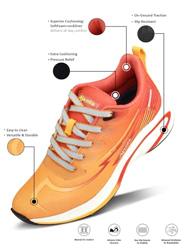 Image of AJANTA Men Premium Sports Shoes for Men | Lightweight Performance Running & Training Sneakers | Breathable Gym & Walking Shoes | Anti-Skid Cushioned Athletic Footwear for Outdoor & Daily Wear