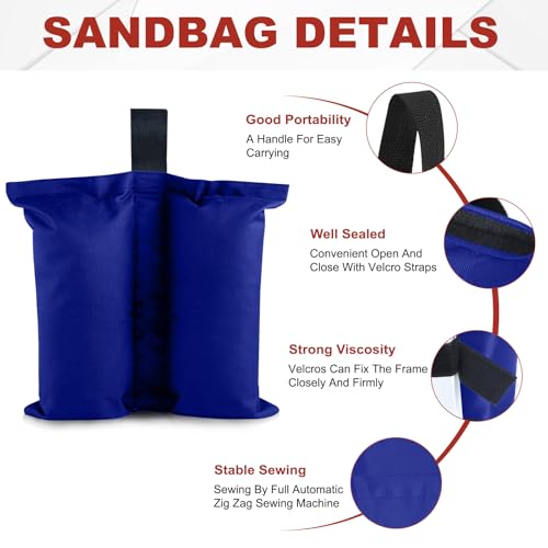 image for ABCCANOPY Canopy Weights Tent Sand Bags,4pcs-Pack (Blue), 120 LBS