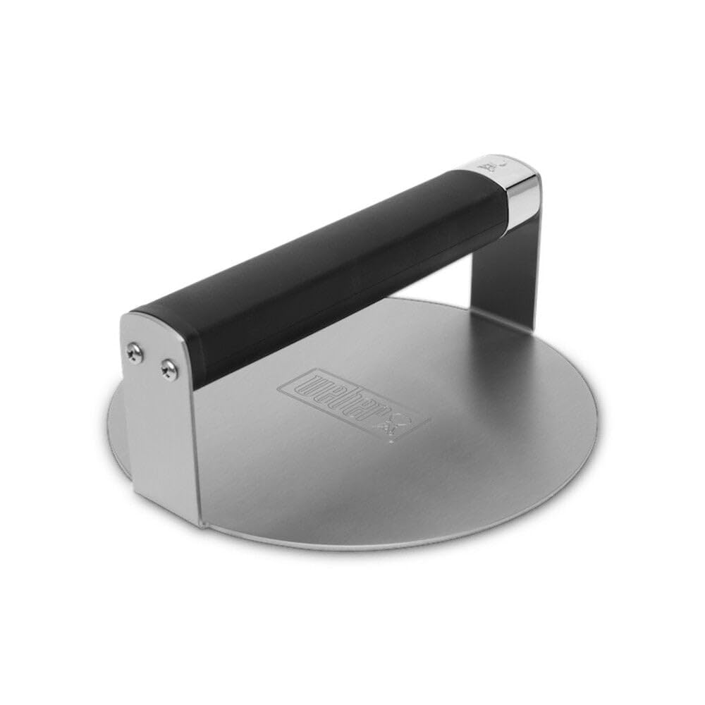 Photo 1 of Weber Griddle Smashed Burger Press – Stainless Steel Smash Burger Tool with Non?Slip Grip & Smooth Easy?Release Surface, Dishwasher?Safe - Griddle Accessory