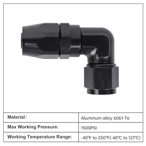 EVIL ENERGY 8AN 90 Degree Swivel Hose End Fitting – Forged Aluminum AN8 Adapter - Image 5
