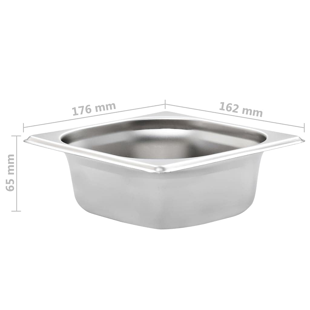 12 recipientes apilables de acero inoxidable GN 1/6 de 65 mm, para gastronomía, cocina, buffet, catering, uso para mostrador caliente y bain-marie