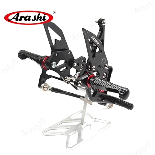 Arashi(Version 2.0) Adjustable Rearsets For Suzuki Gsxr 1000 2005 2006 Motorcycle Accessories Foot Pegs Footrests Rear Set Gsx-R 1000 Gsx-R1000 Gsxr1000 Black #TOP2