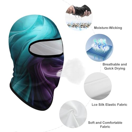 Máscara facial de pasamontaña verde esmeralda y morado para hombre y mujer, protección solar, transpirable, cubre todo el cabeza para senderismo, ciclismo, correr, conducción miniatura 3