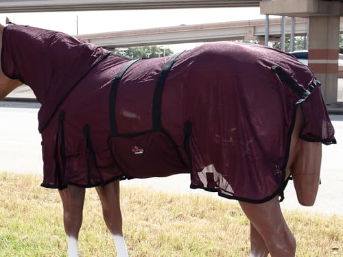Image of HILASON Horse Fly Sheet UV Protect Breathable Mesh Bug Mosquito Spring | Summer Horse Rug | Fly Rug