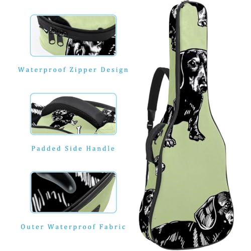 Sac de transport pour guitare basse imperméable motif teckel - 4