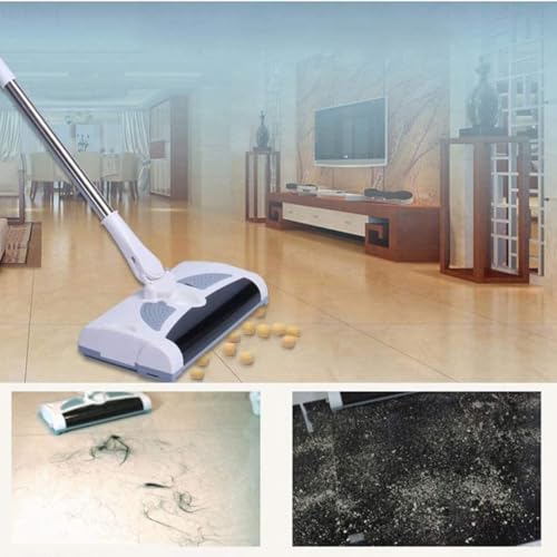 Barredora inalámbrica recargable, ligera, multilimpiadora, barredora manual de suelos y alfombras con recogida de alto nivel en ambos sentidos hacia adelante