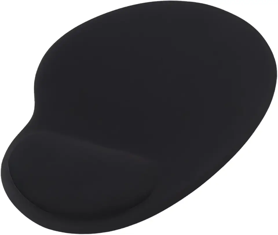 Mouse Pad Ergonômico com Apoio de Punho em Gel, Reduz a Tensão na Mão, Antiderrapante, Minimalista, Escritório, Gamer, Trabalho, Linha Super Premium - Cores sortidas Preto e azul