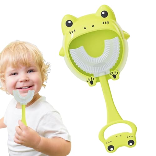 Lmyit U字型歯ブラシ、口腔清掃ブラシ子供 、かわいい動物の形の歯が生えるおもちゃ、 ポータブルベビーシリコン歯ブラシ、360°楕円形クリーニング歯ブラシ、赤ちゃんの経口シリコンクリーニングツール、 2歳以上の赤ちゃん、子供に適しています