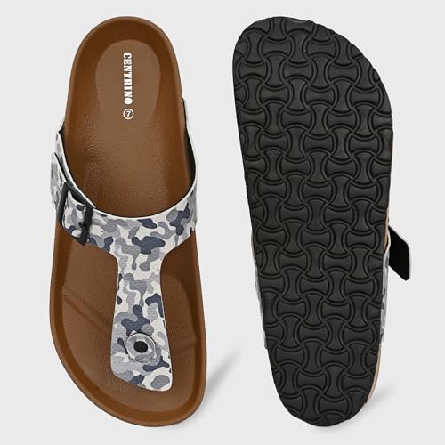 Image of Centrino Men's Berkin-Style Slip-On Sandals | Open Toe Design | Soft PU Footbed | Lightweight & Comfortable | Arch Support | On-Grip Sole | Casual Outdoor Wear (9214)