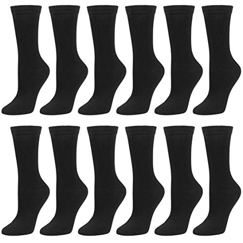 Debra Weitzner 12 Pairs Women’s Colorful Cotton Crew Socks Casual Argyle Patterned Fun Socks for Girls