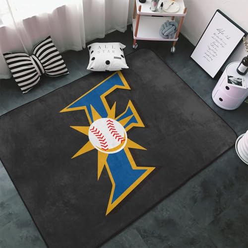 カーペット 北海道・日本ハムファイターズ ラグ ラグマット 150×100cm おしゃれ 滑り止め 絨毯 じゅうたん 洗える 室内リビングマット 寝室 居間用 家庭用 オフィス用