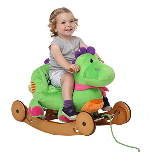 Schaukelpferd QIQIDEDIAN waschbar Baby Kind Dinosaurier Schaukelstuhl aus Holz im Alter von Baby Geschenk Geburtstag… – Bild 3