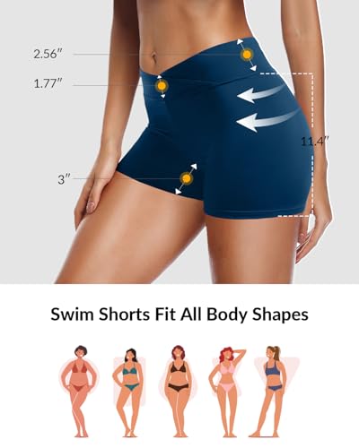 Image of Yonique Womens Swim Shorts Bathing Suits Bottoms Swimsuit Bottoms(Available in Plus)