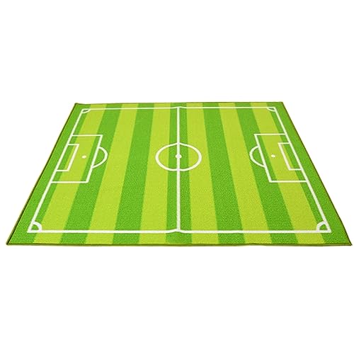 Alfombra para niños con tema de campo de fútbol, ​​alfombra verde para juegos, alfombra para el suelo de la sala de juegos, bonita decoración de habitación para bebés, niños, dormitorio, guardería