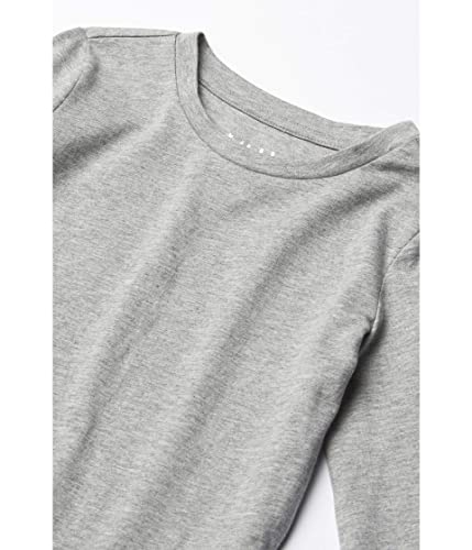 #4kids Girl's Essential Long Sleeve T-Shirt (Little Kids/Big Kids) Heather Grey XS (4-5 Little Kids)2