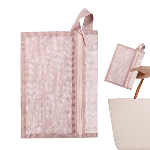 Portable Mesh Wash Bag   Multifunctional Travel Cosmetic Bag | Tote Mesh Cosmetic Bags | Mêsh Organizer Bags with Zipper | Portable Toiletry Tote for Cosmetics Stationery Home Travel Beach Camping
