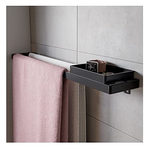 Image of IKEA TSSP Plastic Rectangular Tray (Black, 15 * 10 cm) (Pack of 2)