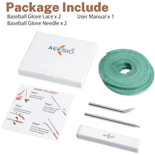 Kit de reparación de guantes de béisbol con cordones de cuero duraderos 7