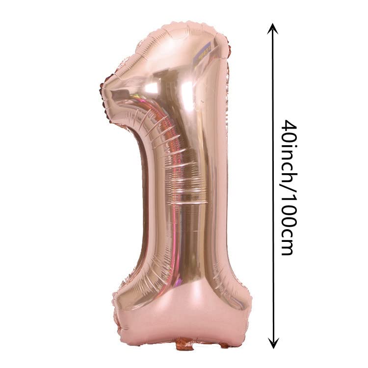 Grand Ballon En Latex Chiffre 1 De 101,6 Cm Et 16 Pièces De 30,5 Cm Pour Décoration De 1er Anniversaire De Mariage De Bébé Garçon/fille – Grand Ballon