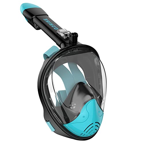 G2RISE SN01 - Maschera integrale da snorkeling con supporto staccabile per fotocamera, design anti-appannamento e pieghevole, sistema di respirazione avanzato per un'esperienza di snorkeling sicura