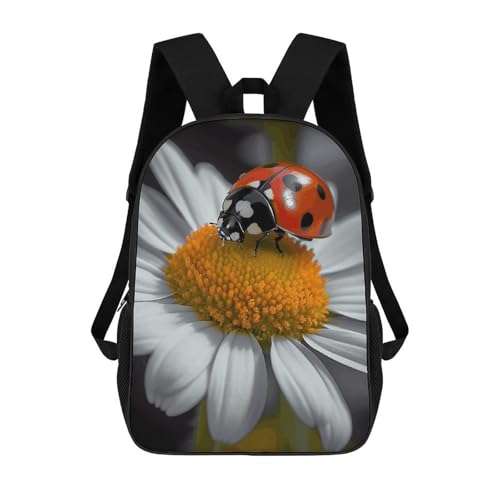 Ladybug Daisy Backpack for Men Women, Heavy Duty Backpack Large Capacity, Durable Lightweight Travel Daypack