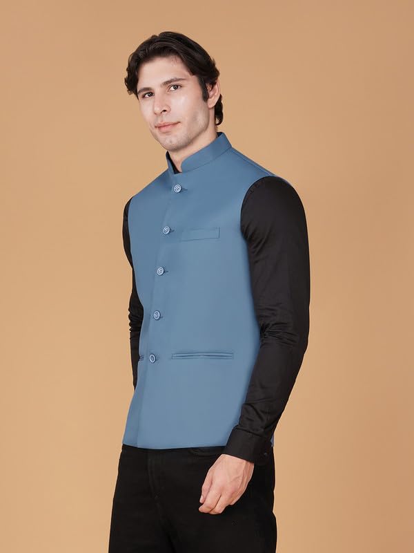 Image of DEIFIC Bandi Modi Koti, Nehru Jacket for Men, Cotton Waistcoat for All Occasion: Diwali, Wedding, Ethnic, Office Party, Formal & casual Look