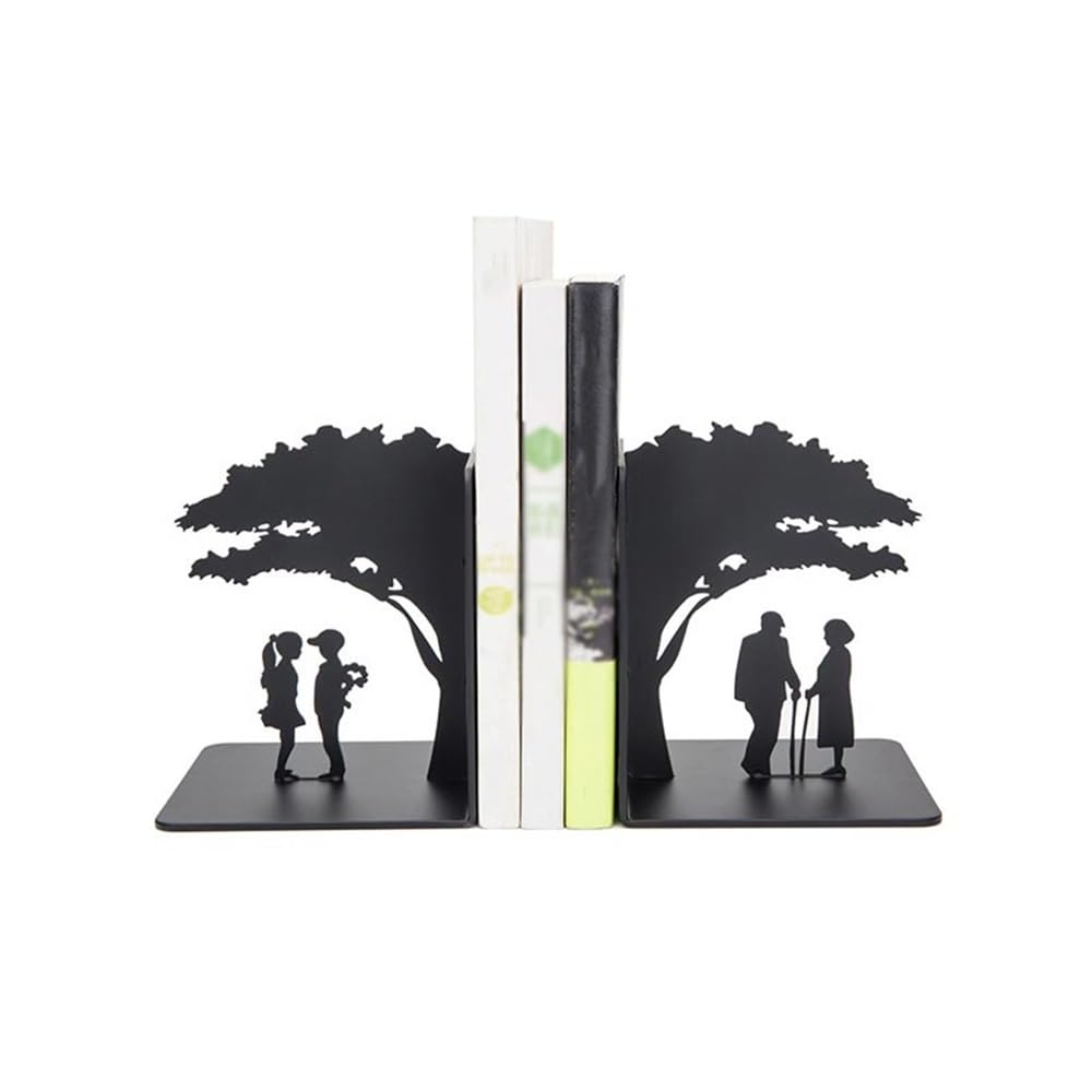 Book Organizer Book Ends - Metal for Shelves, Bookends Decorative Unique for Heavy Books Bookshelf Accessories