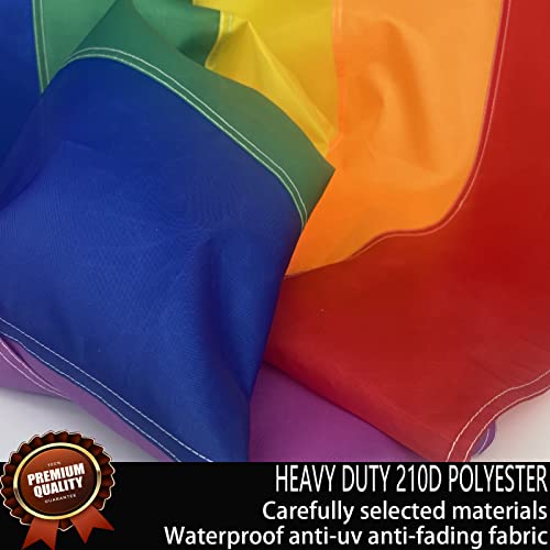 Lgbtq Gay Pride Rainbow Flag 3X5 Outdoor Sewn Stripes-Made In Usa Lgbt Pride Flag 6 Stripes Durable Nylon Bright Colors And Fine Stitching With 2 Brass Grommets 4 Rows Stitched For Indoor Outdoor #TOP2