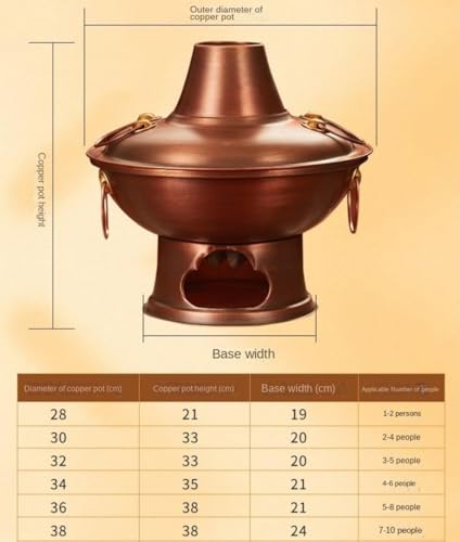 Olla de cobre para hotpot 30 cm miniatura 2