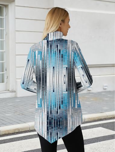 Image of JUSTFASHIONNOW Turtle Neck Shirts for Women Long Sleeve Fall Tunic Tops