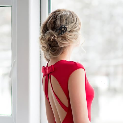 Lurrose Vintage Ebony Hair Chopsticks U-Shaped Hairpin Retro Hair Stick for Women Styling Party Accessories