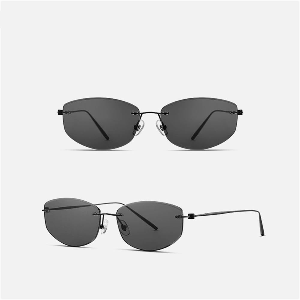 Gafas de sol polarizadas UV400 de nailon de alta definición, sin montura de titanio ultraligero, para mujer, ideales para viajes al aire libre, fotografía callejera, conducción y protección solar.
